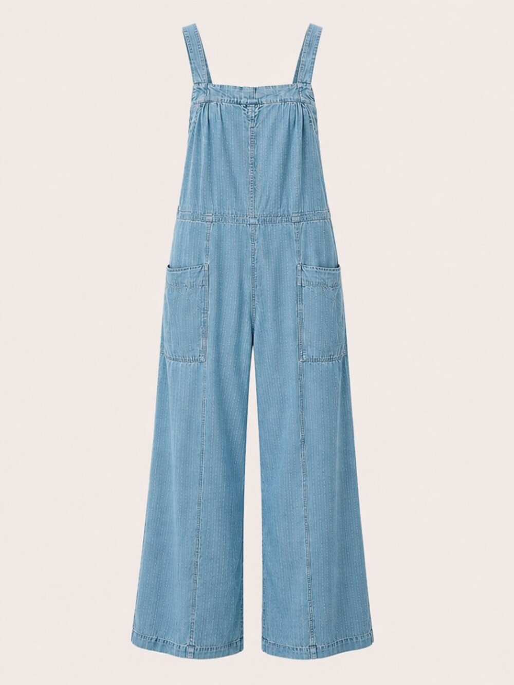 Free People Savannah Overalls Blue Wide Leg Jumpsuit XS